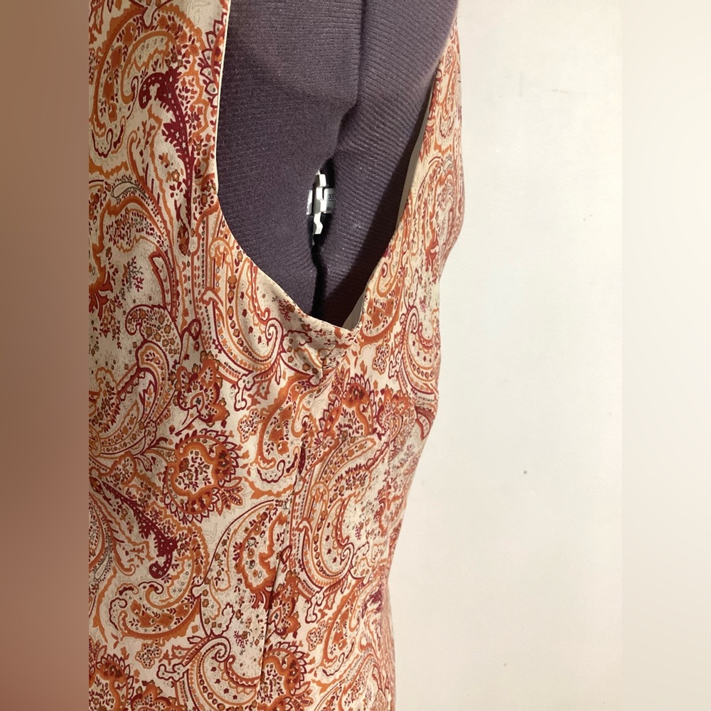 Vintage Y2K Silk Slip Dress Size 12 Cowl Neck Drape Romantic Fairycore Paisley - Picture 9 of 14